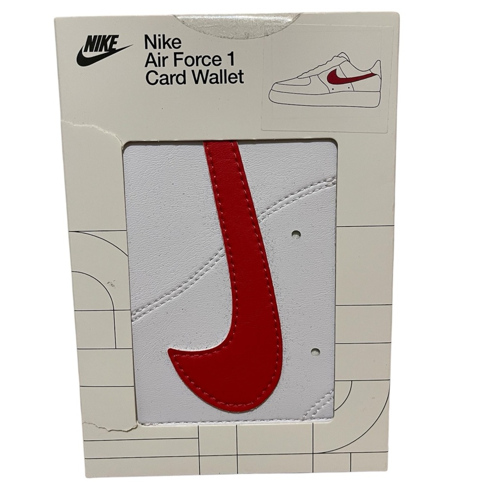 Nike Icon Air Force 1 Card Wallet Red Swoosh - NWT***